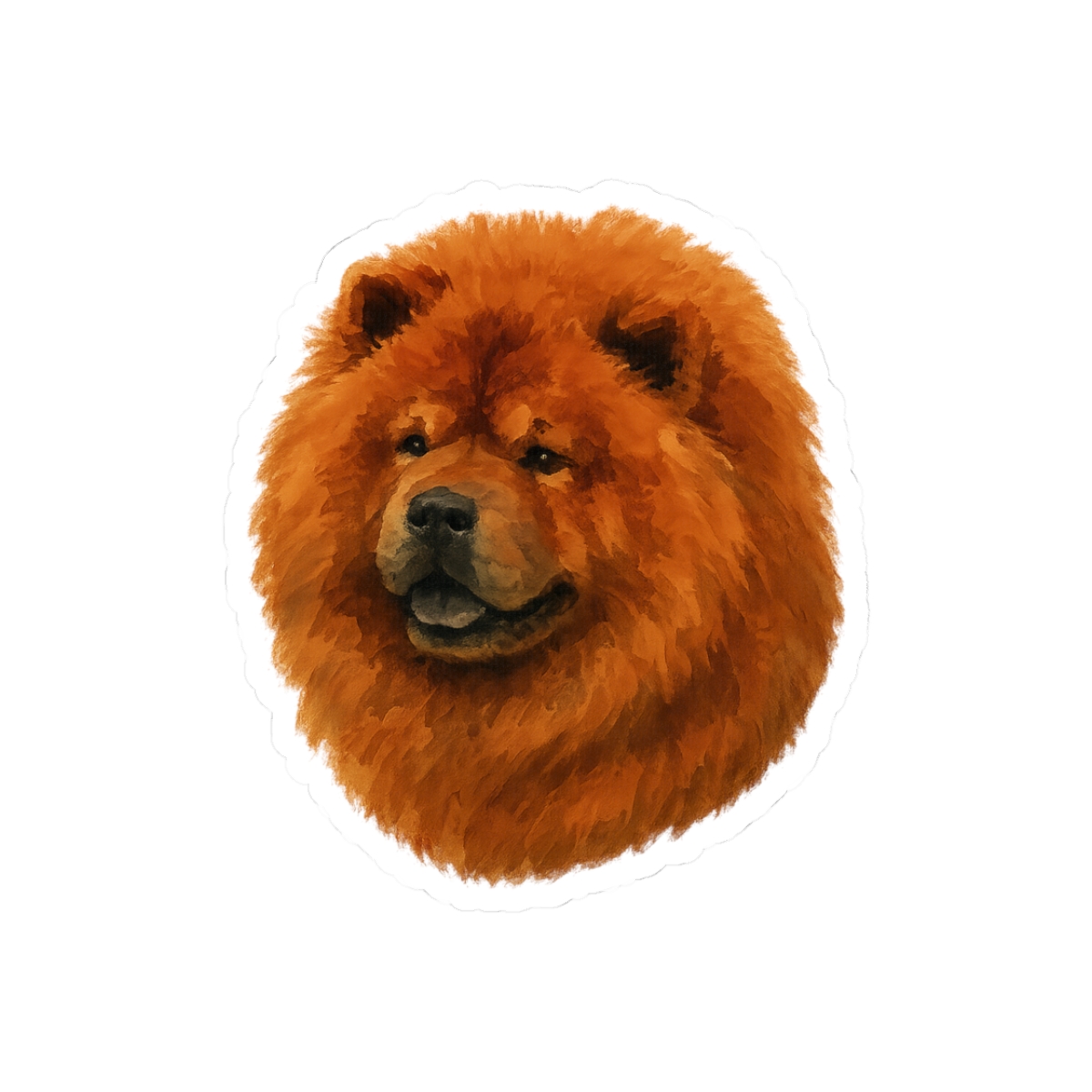 Chow Chow Portrait Sticker | Adorable Fluffy Vinyl Decal