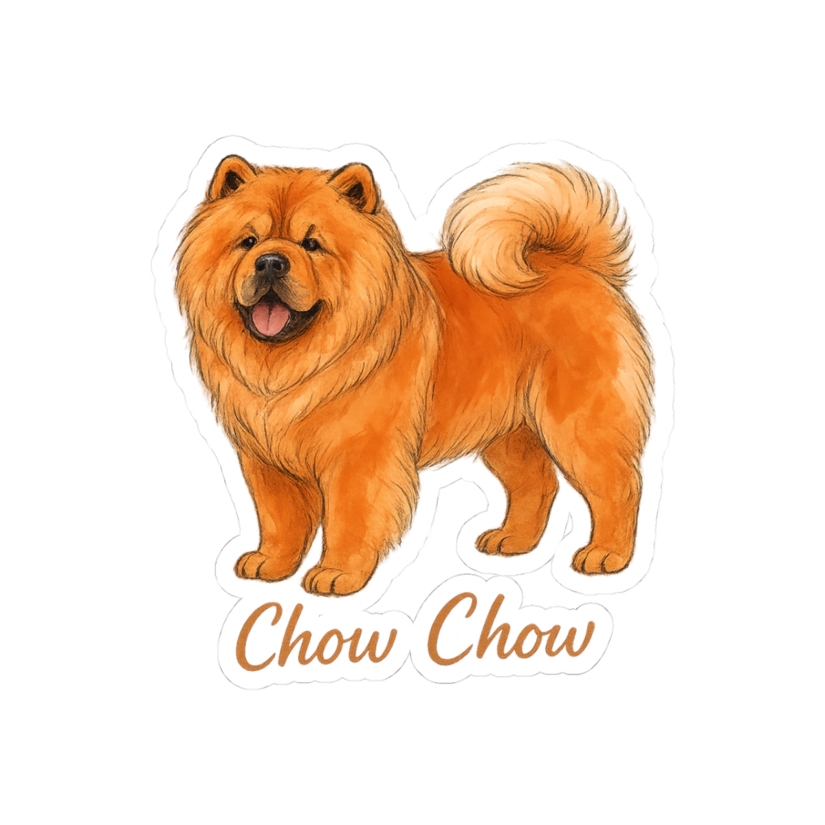 Chow Chow Dog Sticker | Cute Fluffy Vinyl Decal